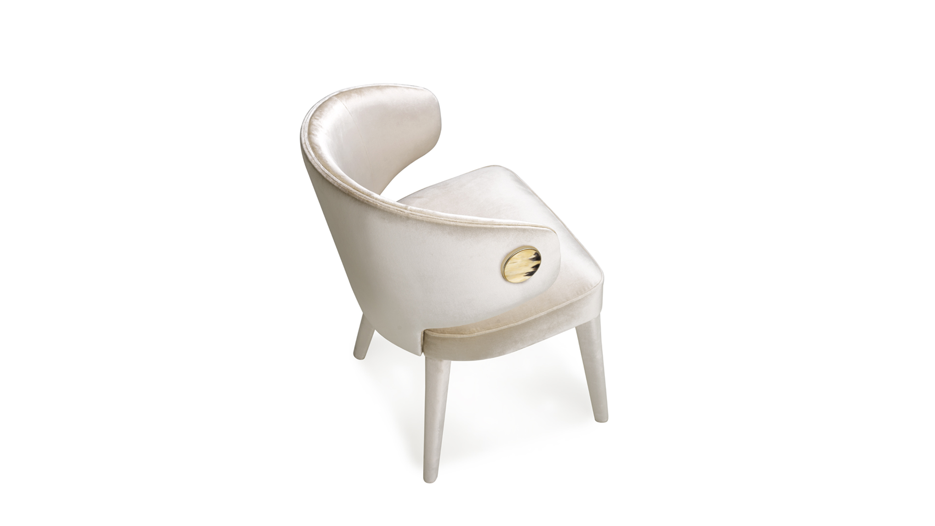 Sofas and seats - Circe chair in Splendido velvet Perla with horn details mod. 4433AC - cover - Arcahorn