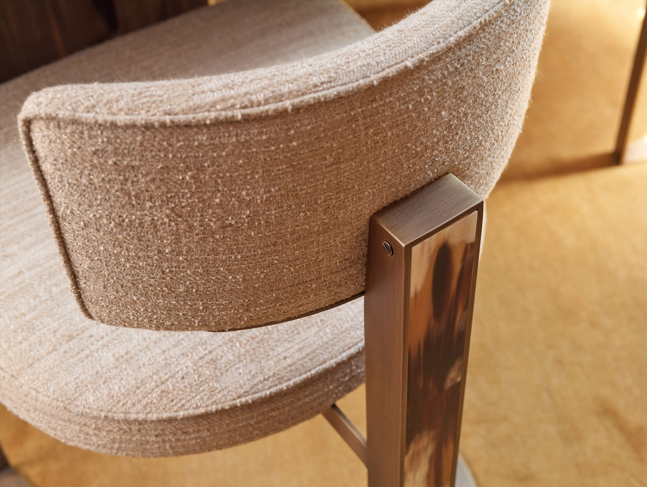 Sofas and seats - Sveva chair in Samsara fabric with horn inlays mod. 6042B - horizontal - Arcahorn